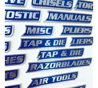 12 Pack of Magnetic Toolbox Labels, Magnetic Tool Box Labels for Drawers & Tool Chests, 3D Magnet Toolbox Label for Garage Organization, Easy Tool Identification & Workspace Setup (Blue)