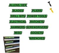 12 Pack of Magnetic Toolbox Labels Magnetic Toolbox Drawer Label, 3D-Printed Tool Box Labels, General Tool Box Organize Accessories, Reusable Tags, Easy to Read Printing (Green)