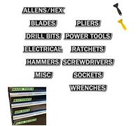 12 Pack of Magnetic Toolbox Labels Magnetic Toolbox Drawer Label, 3D-Printed Tool Box Labels, General Tool Box Organize Accessories, Reusable Tags, Easy to Read Printing (Black)