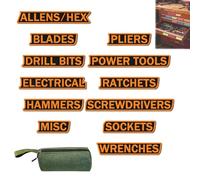 12 Pack of Magnetic Toolbox Labels, Multipurpose Tool Boxs Tags, 3D-Printed Tool Box Labels, Reusable Magnet Tags for Box Drawers, for Toolboxes Carts Drawers Cabinets (Orange)