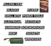 12 Pack of Magnetic Toolbox Labels, Multipurpose Tool Boxs Tags, 3D-Printed Tool Box Labels, Reusable Magnet Tags for Box Drawers, for Toolboxes Carts Drawers Cabinets (Black)