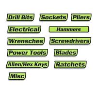 12 Pack Premium Magnetic Toolbox Labels - Durable Reusable Magnet Tags, Professional Tool Organization for Tool Chest, Drawers & Workshop Storage (Green)