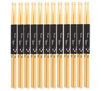 12 Paia Bacchette per batteria 5A, Legno di Acero, 40,8 cm - Testa a Goccia per Suono Nitido, Impugnatura Antiscivolo, Pratica e Performance Live