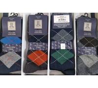 12 PAIA CALZE CORTE UOMO LANCETTI CALDO COTONE CALZA fantasia Rombi INVERNALE