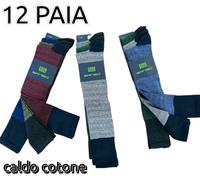 12 PAIA CALZE UOMO LUNGHE FANTASIA MODA CALZA CALDO COTONE invernale COLORATI
