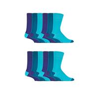 12 paia di calze da uomo senza elastico, taglia UK 6-11, taglia europea 39-45, tinta unita, non stringono MG90 Large