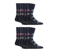 12 paia di calze da uomo senza elastico, taglia UK 6-11, taglia europea 39-45, tinta unita, non stringono MGG39 Large