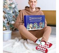 12 paia di calzini natalizi per calendario dell'avvento 2025, unisex, per uomo e donna, conto alla rovescia per 12 giorni, divertente tema natalizio, calzini a metà polpaccio fino al 2025, regalo per