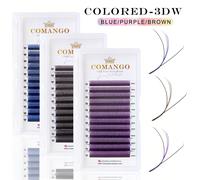 12 paia di ciglie finte colorate e soffici 3D da 0,07 mm, mix di marrone, viola, blu e altro, lunghezza 8-15 mm, adatte per cosplay ed estensioni ciglie Fibra chimica