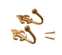 12 Paia Di Fermacurtain Fleur De Lys In Ottone Massiccio 40 X 25 X 30Mm | Ones