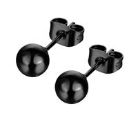 12 Paia di Orecchini in Acciaio Inossidabile Nero Argento per Uomini e Donne Orecchini con bilanciere Traforato 3MM / 4MM / 5MM Durable Processing