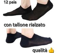 12 paia fantasmini pariscarpa Salvapiede sport running cotone tallone rialzato