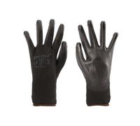 12 Paia Guanti da Lavoro Nero Taglia S 7 Con Rivestimento in Lattice