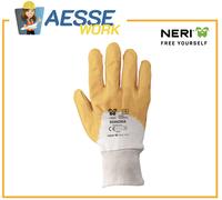 12 PAIA - Guanti Sonora Gialli In Tessuto Jersey Cotone Impregnato In Nbr