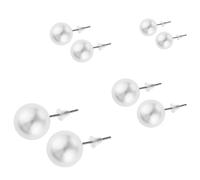 12 Paia Orecchini Perle Finte Orecchini a Bottone con Sfera in Acciaio Inossidabile Orecchini Perla Imitate per Donna Ragazze (6mm 8mm 10mm 12mm)