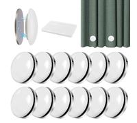 12 Paia Rotondo Magnetico Tenda Pesi, Bianco Pesi Magnetici per Tende, Calamite per Tende, Pesi Magnetici Rotondi per Tendaggi, con 1 Scatola di Plastica, Impermeabile Pesi Tende da Esterno per Doccia