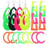 12 Pairs Orecchini Al Neon Per Donna Pendenti Orecchino Pendente