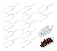 12 Paletta Piccola Trasparente, Strumento Multiuso per Chicchi di Caffè, Cereali, Ghiaccio, Condimenti, Paletta Mini Resistente in Plastica Chiara, Facile da Pulire