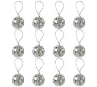 12 palline a specchio, sfere da discoteca, sfere riflettenti da discoteca, mini palline decorative fai da te, adatte per alberi di Natale, torte, luci, feste (2 cm)