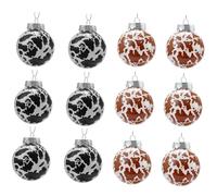 12 palline di Natale da 6 cm con stampa di mucca, decorazioni natalizie per