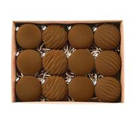 12 palline di Natale in velluto, 80 mm, in velluto, da appendere, grandi, per albero di Natale, feste, matrimoni, decorazioni per la casa (caffè)