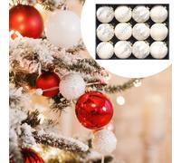 12 palline di Natale in velluto, eleganti e floccate, per decorazioni