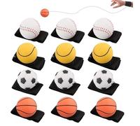 12 palline per saltare con corda: polso Returnball, palla con corda, giocattolo per bambini e adulti, per alleviare lo stress, per esercizi di dita, calcio, basket, softball, baseball (diametro 6 cm)