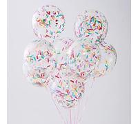 12 palloncini a coriandoli arcobaleno per feste, 30,5 cm, multicolore, in lattice, con coriandoli colorati e luminosi, pre-riempiti, per matrimoni, feste di fidanzamento