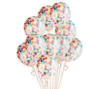12 palloncini arcobaleno - Palloncini in lattice multicolore da 30,5 cm con coriandoli colorati vivaci per matrimoni, fidanzamenti, decorazioni per feste