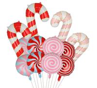 12 palloncini rosa natalizi in lamina di caramelle grandi, palloncini natalizi per feste di Capodanno, feste, decorazioni per feste di compleanno a tema rosa rosso