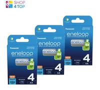 12 Panasonic Eco Friendly Aa eneloop LR6 Ricaricabile batteries 2000mAh 4BL New
