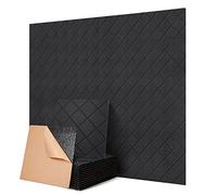 12 pannelli acustici quadrati autoadesivi, isolamento acustico fonoassorbente ad alta densità per pareti, pannelli fonoassorbenti per soffitti, legno e porte