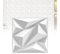 12 Pannelli Decorativi Per Pareti 3D In PVC, Impermeabili E Ignifughi | Pannelli murali 3D in PVC, per pareti decorative, pareti dietro la TV, soggiorni e camere da letto 30x30cm(White)