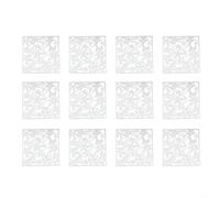 12 pannelli divisori da appendere con design cavo, per pareti divisorie decorative e protezione della privacy, materiale plastico per uso interno (bianco)