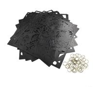 12 pannelli divisori in plastica con motivo cavo, da appendere, per casa e ufficio, come divisorio e schermi decorativi da parete (nero)