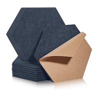 12 pannelli fonoassorbenti, quadrati, autoadesivi, per isolamento acustico, ad alta densità, per pareti, soffitti, legno e porte, 30 x 26 x 0,9 cm, colore grigio scuro