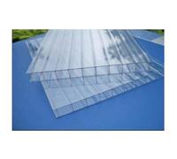12 pannelli in policarbonato a doppia parete, trasparenti, isolanti, per illuminazione diurna, tetti, agricoltura, giardinaggio, capanni agricoli (trasparente, 1,05 x 1 m, 8 mm)