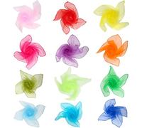 12 panni da giocoliere, colorati, in seta, per bambini, quadrati, danza, da ginnastica, per danza, giocoleria, per danza, giocoleria, sensoriali, da ballo, 60 x 60 cm, panni colorati