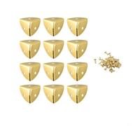 12 paraspigoli in ferro anticato per scatole di legno, 2,5 cm, per protezioni dei bordi in bronzo, nero, oro, con viti, elementi di fissaggio vintage (bronzo)