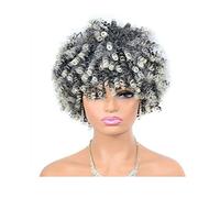 12 "parrucche parrucche sintetiche ad alta temperatura calore in fibra di molto morbida e naturale □ allentato ricci for la parrucca resistente alle donne nere(B)