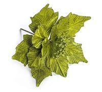 12 PC CASCITA IN GIOVAMENTO ARTICIFICAZIONE COMPLETA 28 * 24 cm Fiori finti glitter Poinsettia Giove di Natale Ornamenti dell'albero di Natale con steli per decorazioni per feste di Natale di