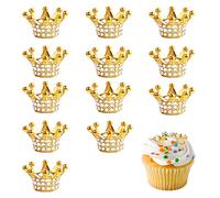 12 Pc Corona Cake Topper, riutilizzabile torta corona decorativa Cake Topper, scintillante piccola corona accessori per la creazione di gioielli e artigianato (circa 1,35 x 2 cm)