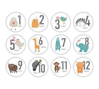12 PC/Set Baby Incinta Mensile Adesivi Neonato Crescita Fotografia Fotografia Puntelli Registrazione della Memoria Milestone Adesivi Bambino Animali Mensili Animali Per Il Giovane Anno
