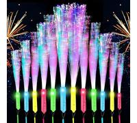 12 PCS Bacchetta in Fibra Ottica a LED,Luminosa Bacchette Fibra LED,Bastoni luminosi accessori per feste,3 modalità di colore lampeggiant,multicolore,per bambini,Natale, feste,concerti,matrimoni