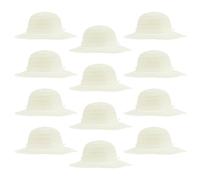 12 Pcs Cappello Di Paglia Bianco Fatto Mano Decorare Bambini Con Il