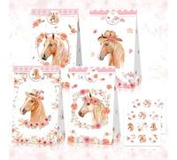 12 pcs cavallo partito bomboniere forniture cavallo partito borse scatole scatole di trattamento cowboy scatola biscotti snack sacchetti per la festa di compleanno a tema western cowboy cowgirl babysh