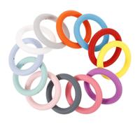 12 Pcs Cerchi in Silicone Portachiavi Colorati Anelli Making Keyring