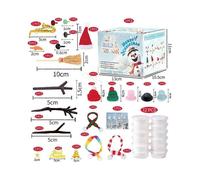 12 Pcs Christmas Crafts - DIY Snowman Making Kit, Creative Air-Dry Modeling Clay