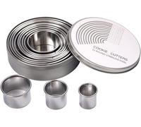 12 PCS Coppapasta Rotondo Acciaio Inox Tagliapasta Aperta Tondo Stampi per Bisco