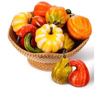 12 Pcs Decorazioni Per La Festa Del Raccolto Zucca Di Simulazione Realistica